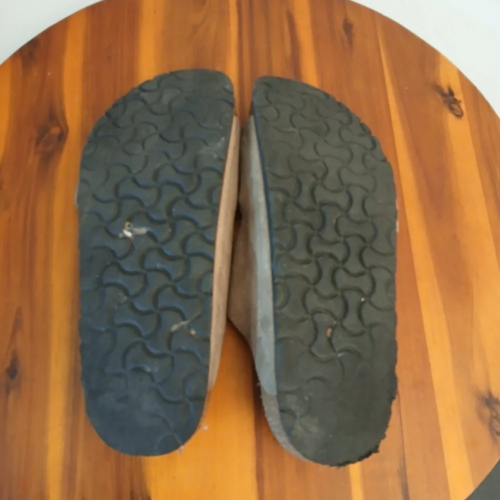 Birkenstock Arizona Sandals Mens Size 39 Brown Suede Leather Two Strap Cork